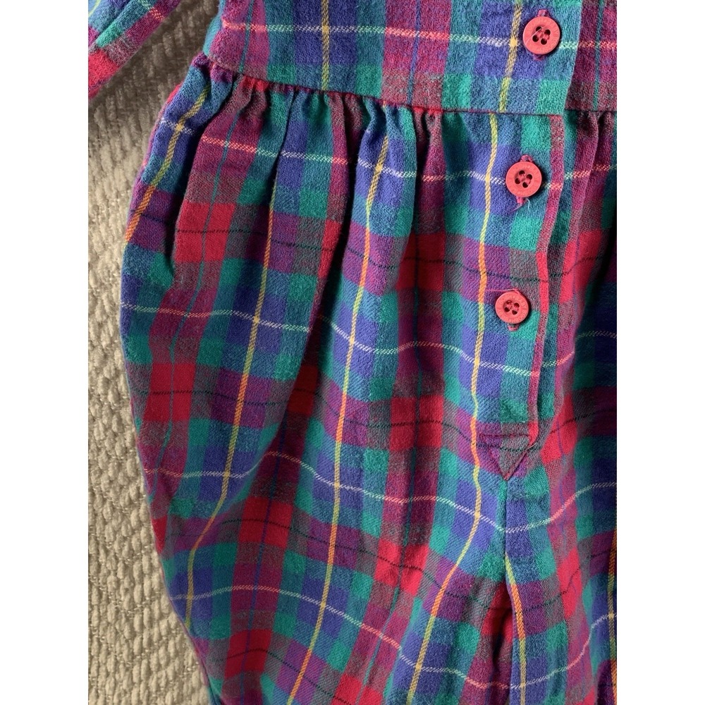 Vintage OshKosh Baby B'gosh Bubble Romper‎ 3-6 Mos Multi Color Block Plaid USA - Picture 4 of 16